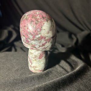 Pink tourmaline mushroom